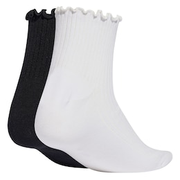 adidas Originals Women's Ruffle Quarter Socks 2-pk