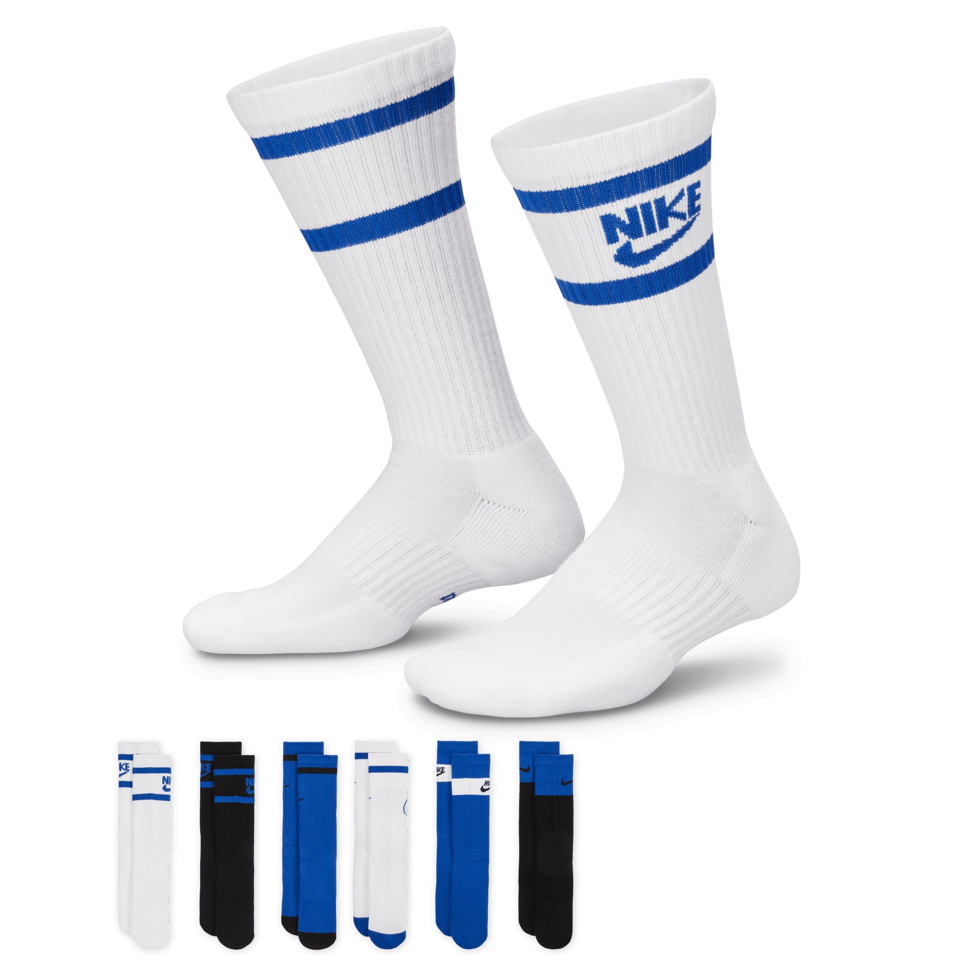 Nike Kids' Everyday Cushioned Graphic 2 Crew Socks - 6 Pack