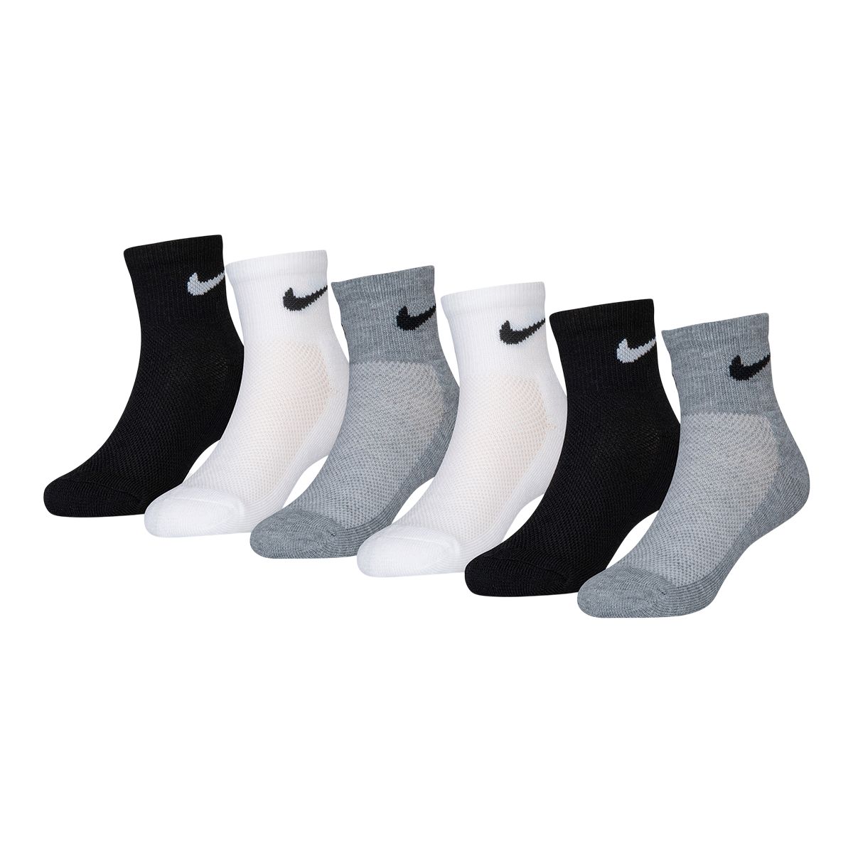 Nike Youth Swoosh Quarter Socks - 6 Pack | SportChek