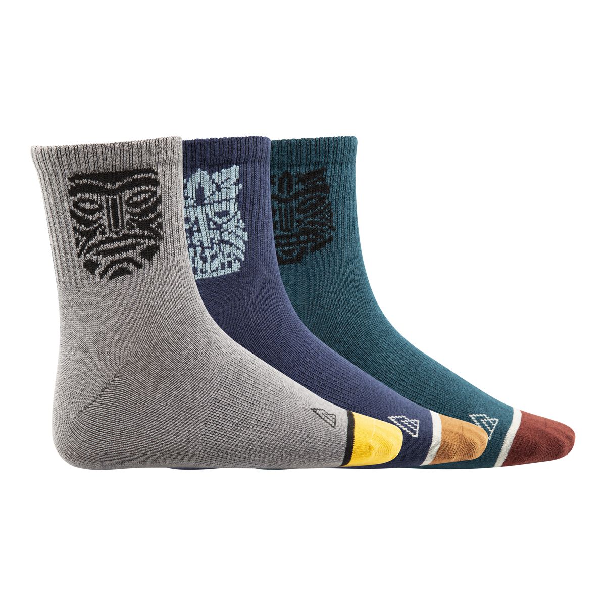 Ripzone Kids’ Tiki Quarter Crew Socks - 3 pk