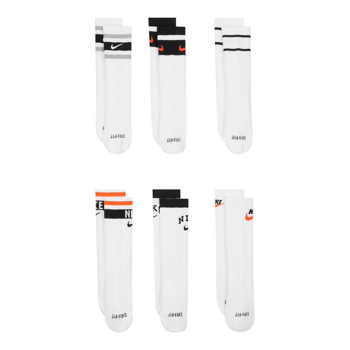 Nike Boys' Everyday Cushioned Crew Socks - 6 Pack