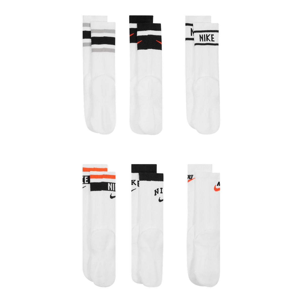 Nike Boys' Everyday Cushioned Crew Socks - 6 Pack