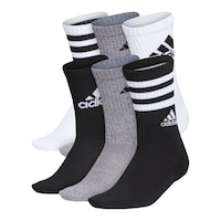 adidas Boys' Y Graphic Cushion Crew Socks - 6 Pack Front_Angled_Left