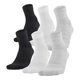 Under Armour Kids' Training Cotton Quarter Crew Socks - 6 pk Front_Three_Fourths_Angled_Left