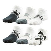 Under Armour Boys' Essential No Show Socks - 6 Pack Front_Angled_Left