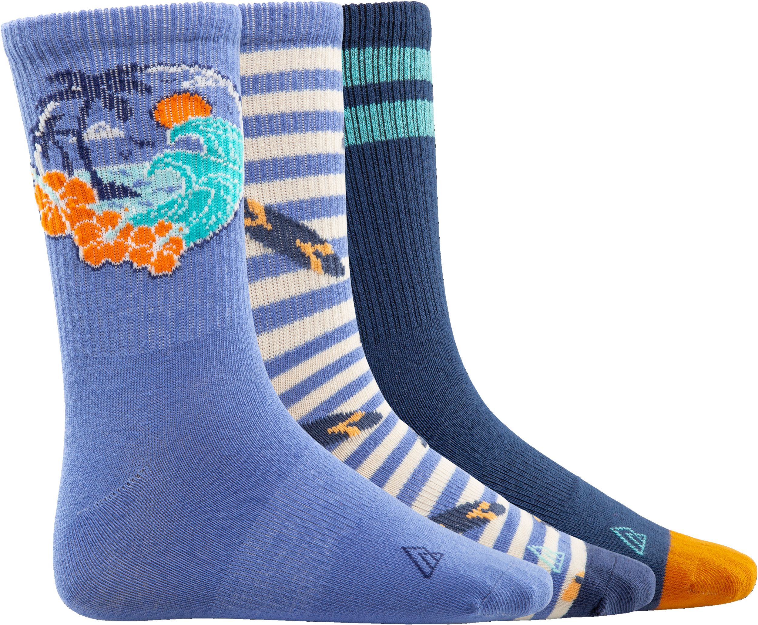 Ripzone Kids’ Surfer Crew Socks - 3 pk
