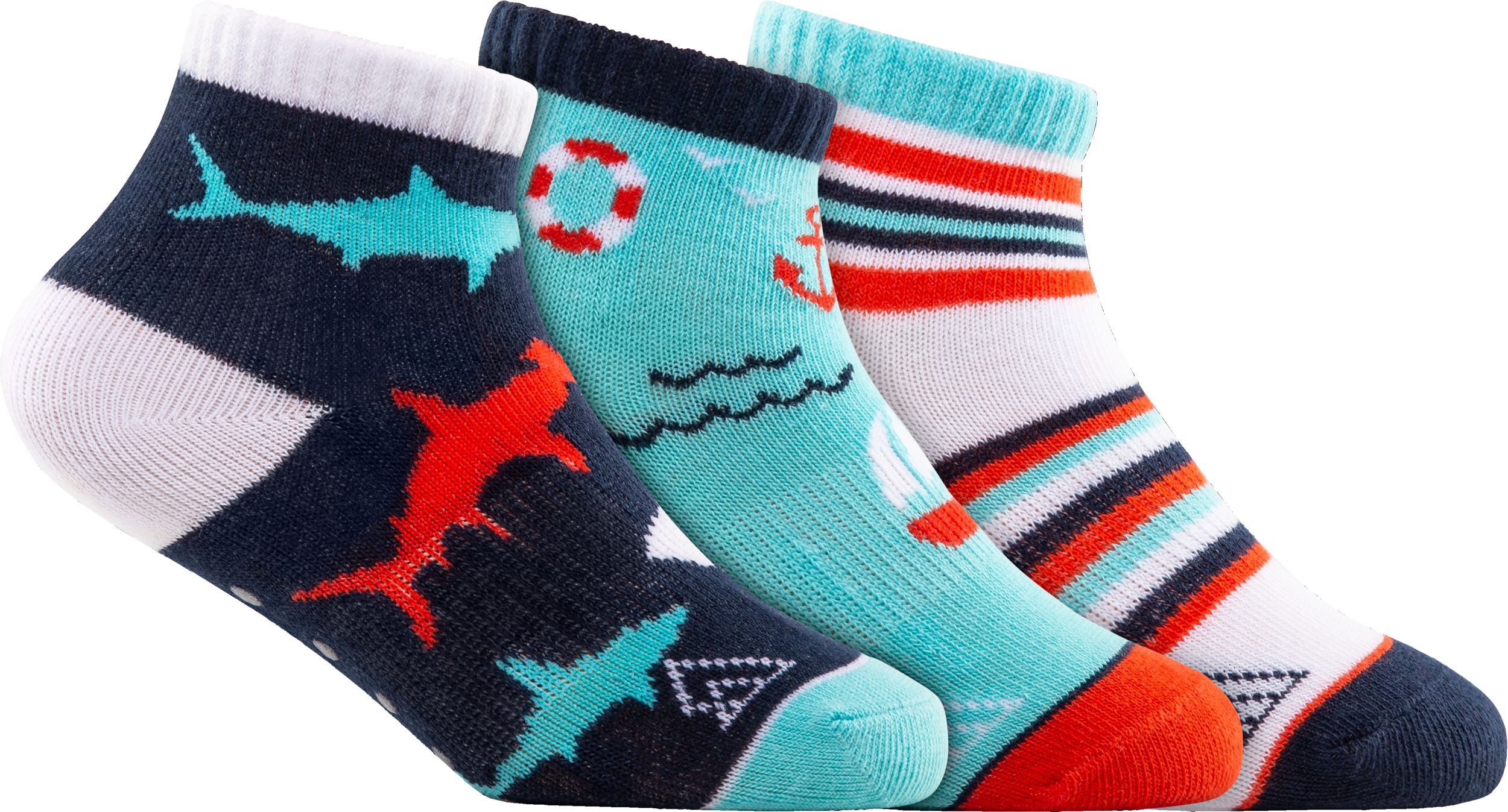 Ripzone Toddler Boys' Nautical Quarter Socks - 3pk