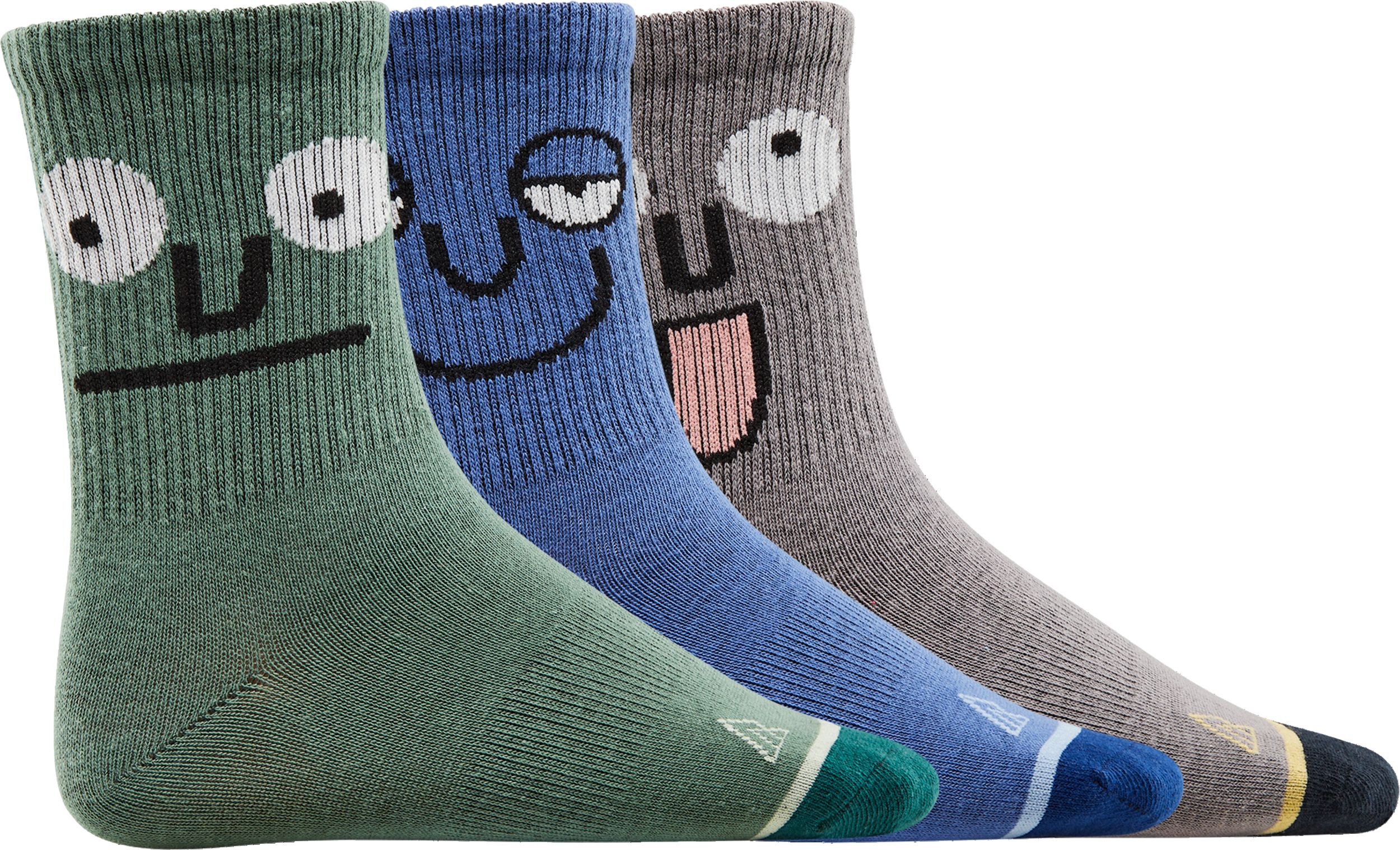 Ripzone Kids' Faces Crew Socks - 3 pk