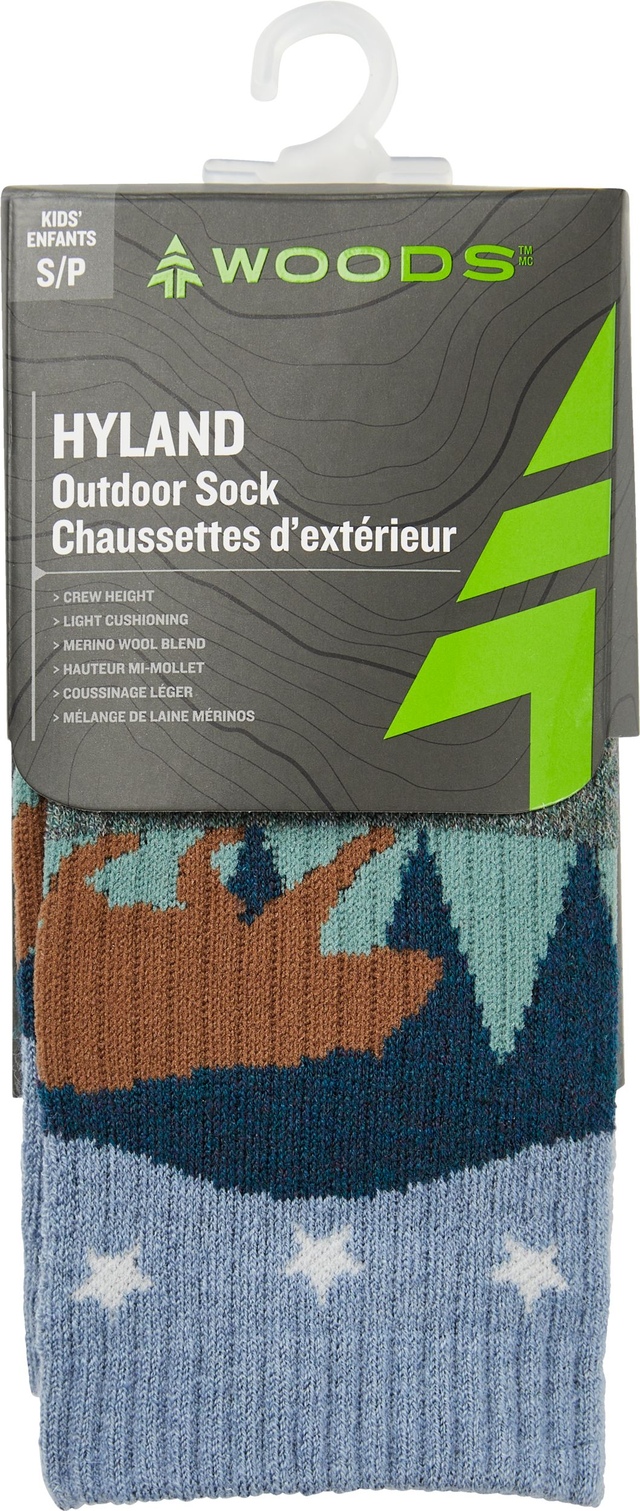 Woods Boys' Hyland Outdoor Crew Socks Front_Flat