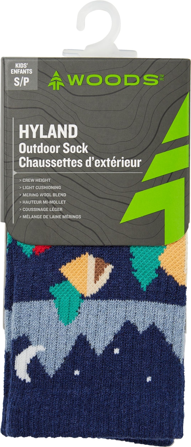 Woods Girls' Hyland Outdoor Crew Socks Front_Flat