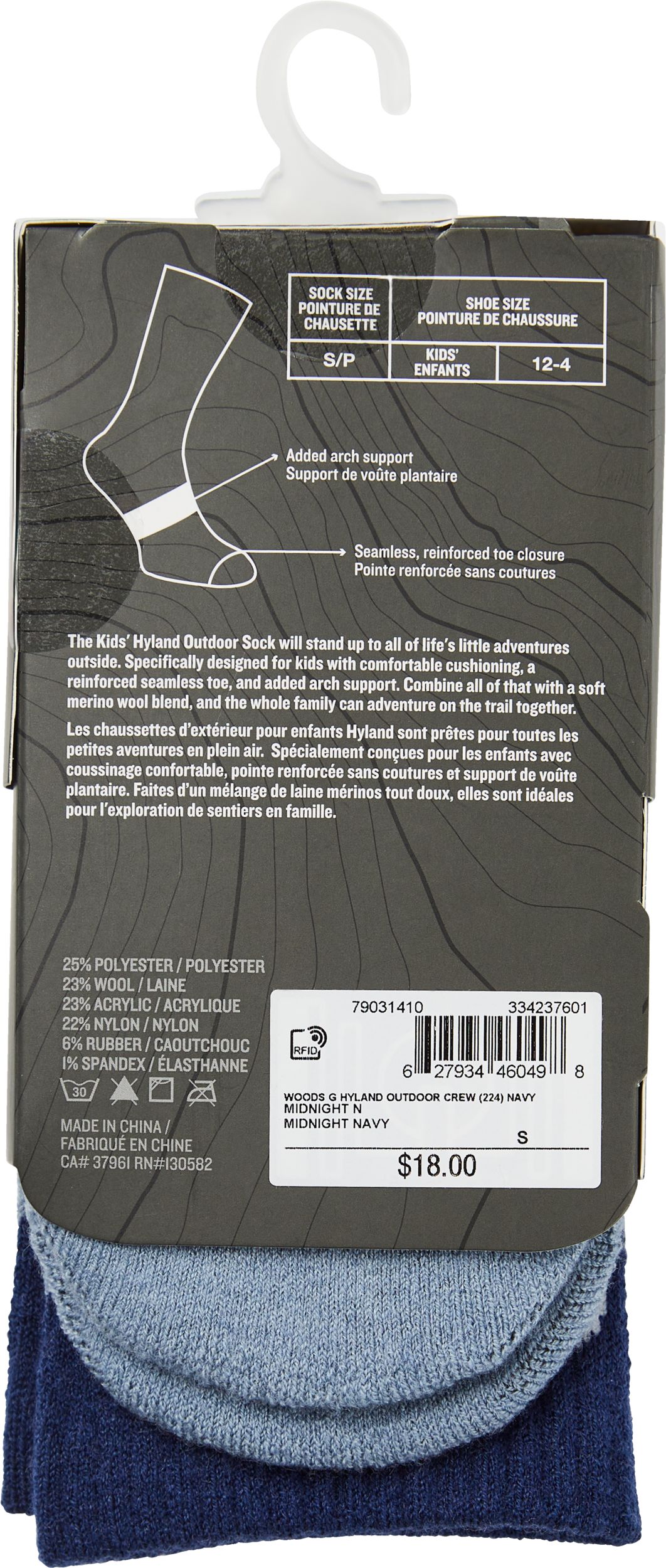 Woods Girls' Hyland Outdoor Crew Socks