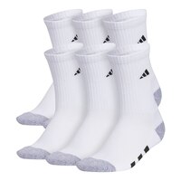 adidas Kids' YA Cushioned Crew Socks - 6pk Front_Three_Fourths_Angled_Left