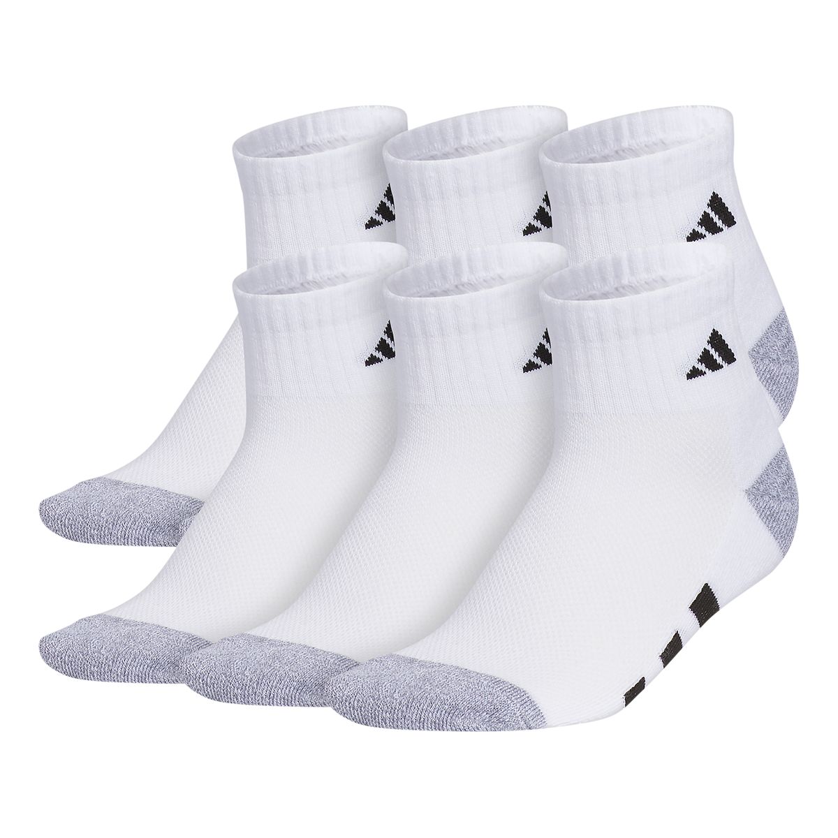 adidas Boys' YA 3-Stripe 3.0 Cushioned&nbsp;Quarter Socks - 6 Pack