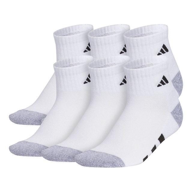 adidas Boys' YA 3-Stripe 3.0 Cushioned&nbsp;Quarter Socks - 6 Pack