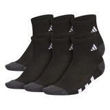 adidas Boys' YA 3-Stripe 3.0 Cushioned&nbsp;Quarter Socks - 6 Pack Front_Three_Fourths_Angled_Left