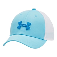 Under Armour Kids' Blitzing Trucker Hat Front_Angled_Left