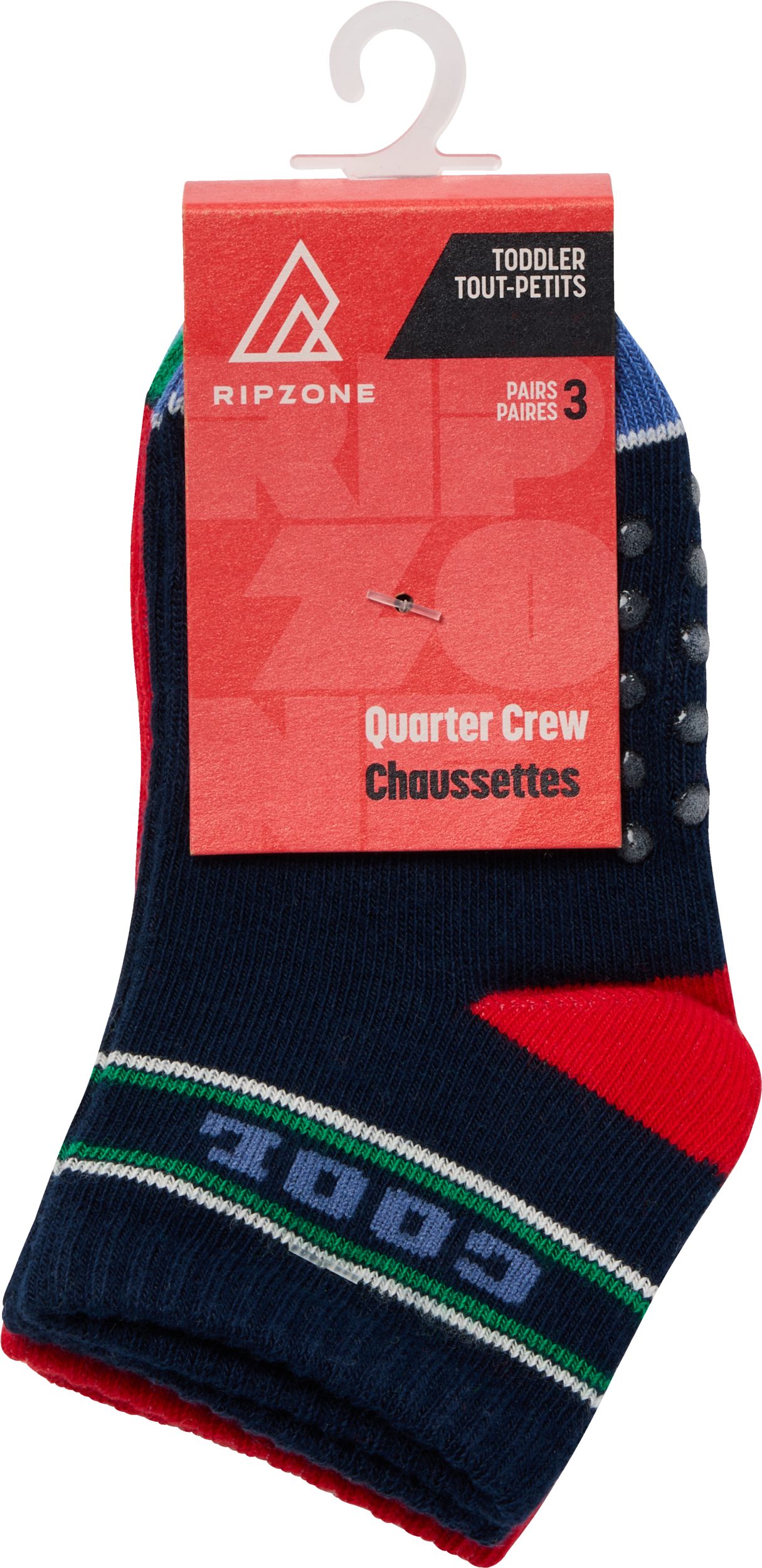 Ripzone Toddler Boys' Varsity Quarter Crew Socks - 3 Pack