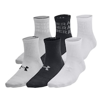 Under Armor Youth Training Quarter Crew Socks - 6pk Front_Three_Fourths_Angled_Left