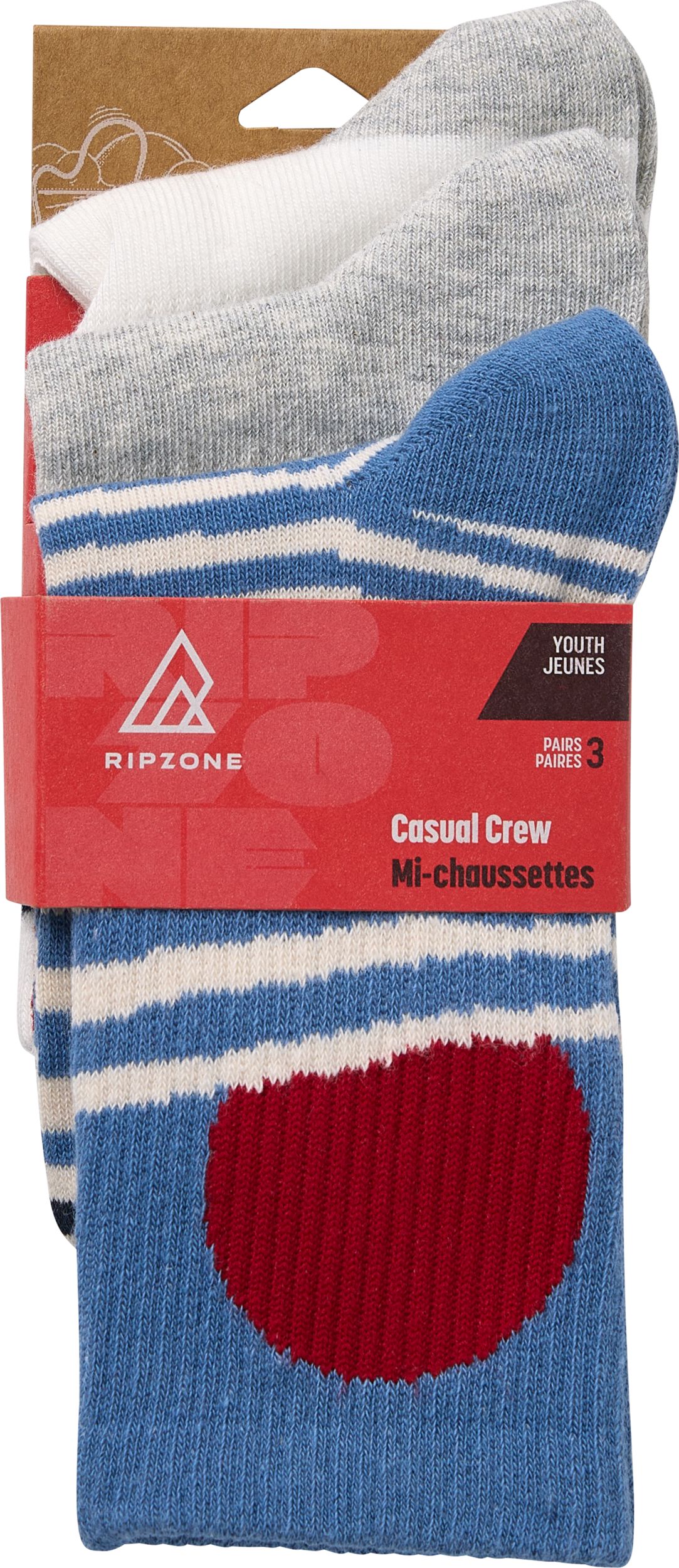 Ripzone Boys' Wave Siesta Crew Socks - 3 Pack