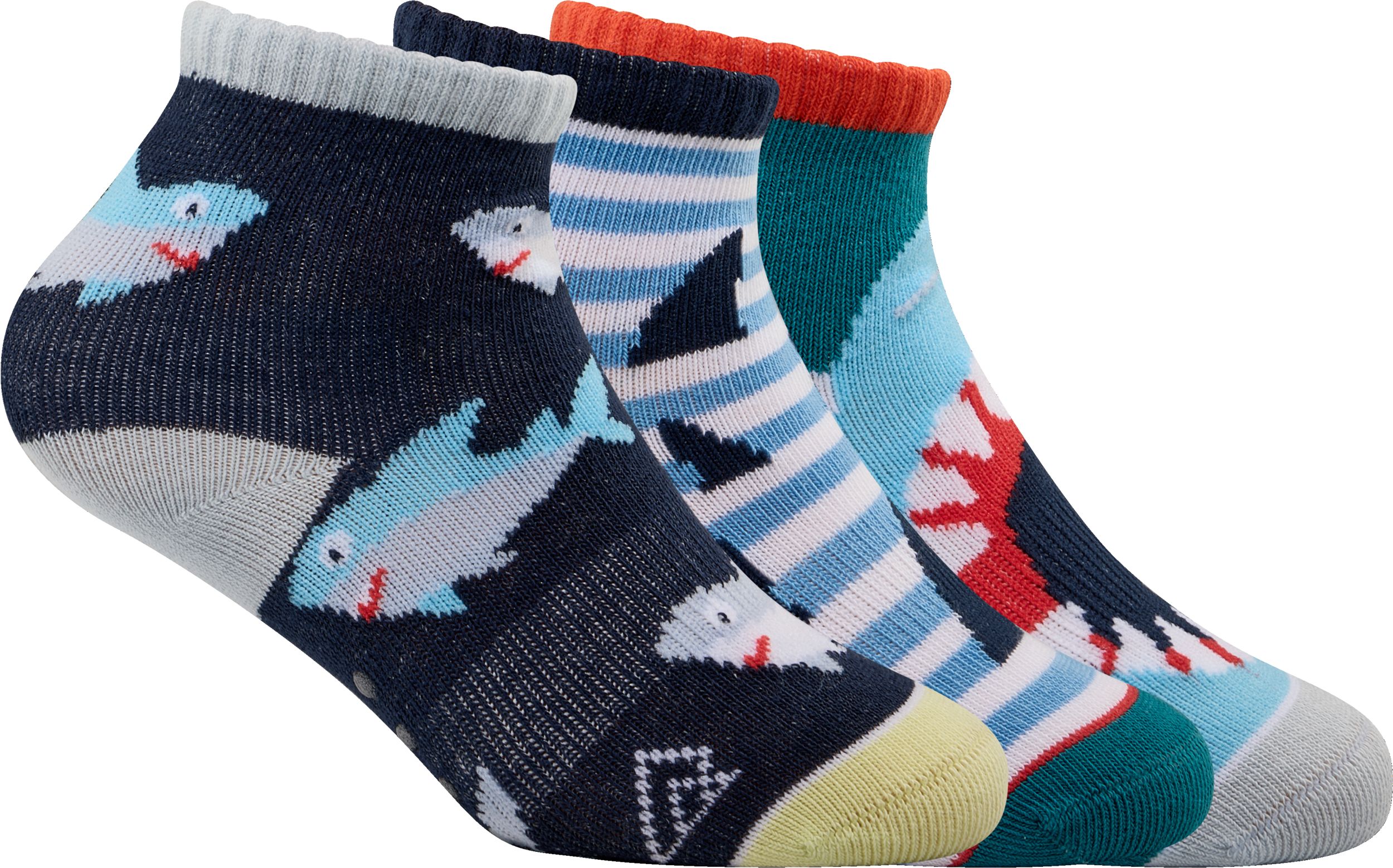 Ripzone Toddler Kids' Sharks Quarter Crew Socks - 3pk