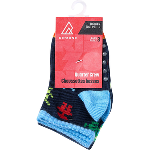 Ripzone Toddler Kids' Robot Quarter Crew Socks - 3pk