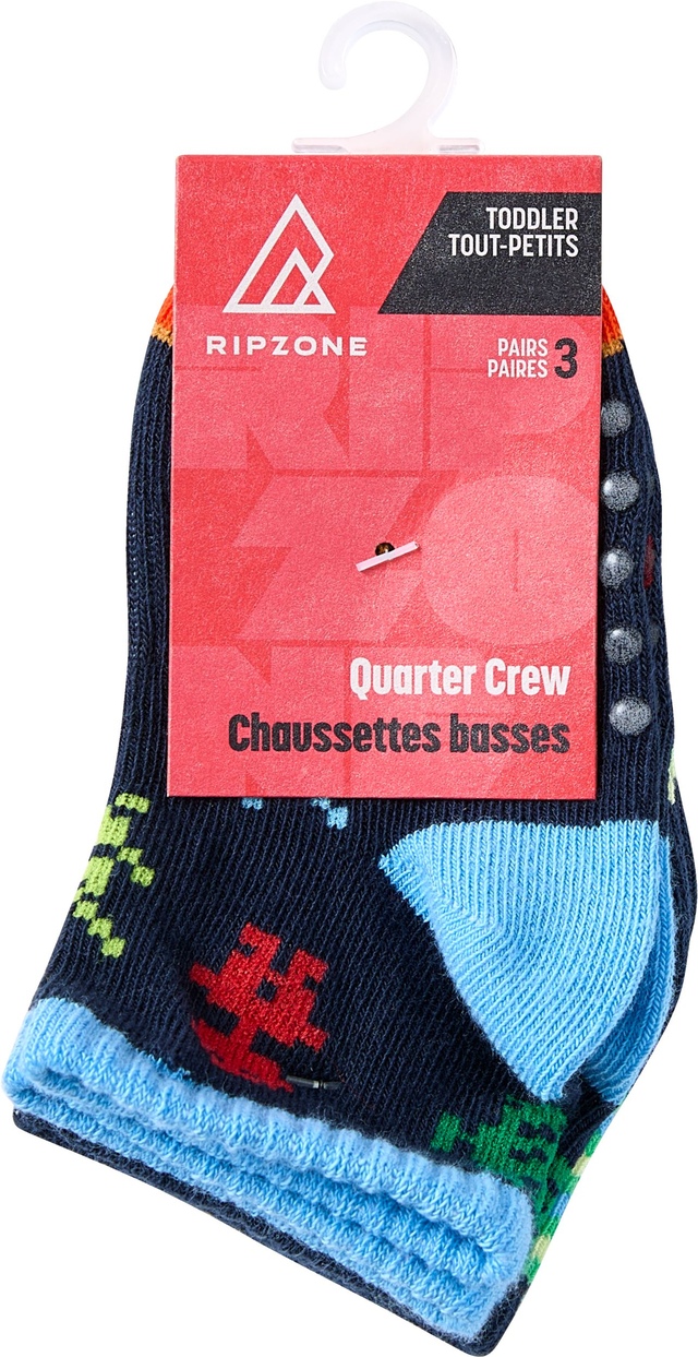 Ripzone Toddler Kids' Robot Quarter Crew Socks - 3pk