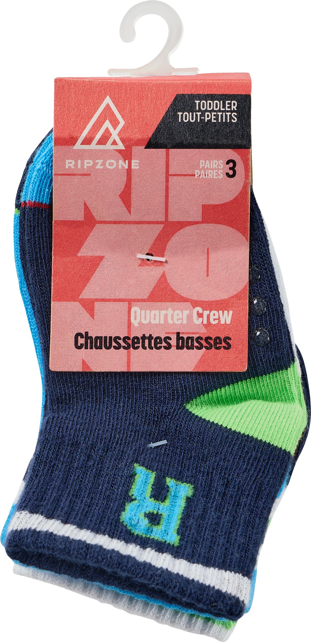 Ripzone Boys' College Quarter Crew Socks - 3 Pack