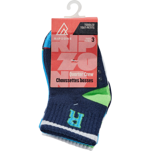 Ripzone Boys' College Quarter Crew Socks - 3 Pack