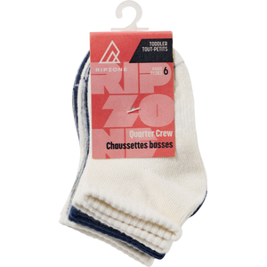 Ripzone Boys' Essential Quarter Crew Socks - 6 Pack