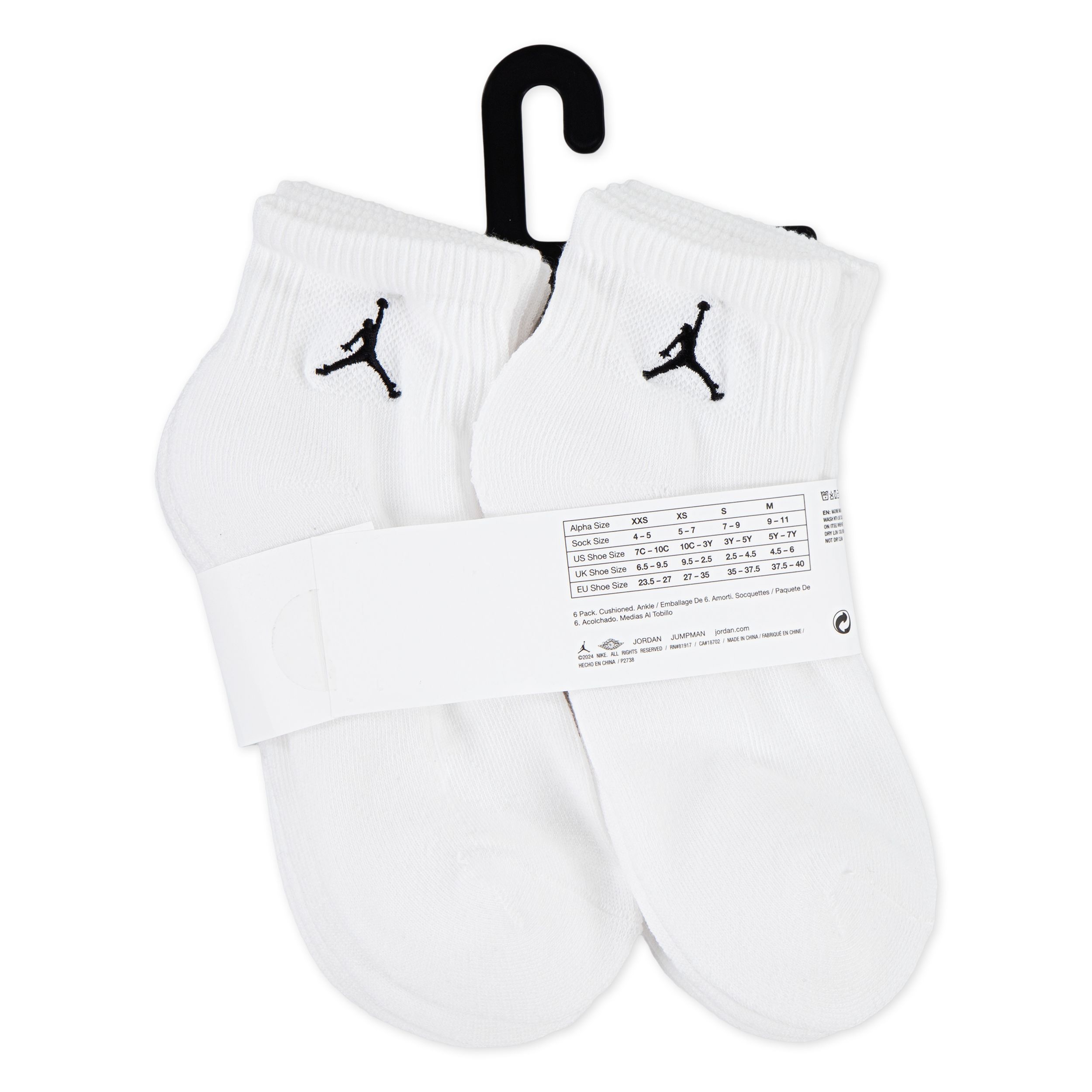 Jordan Kids' Essential Ankle Socks - 6 Pack