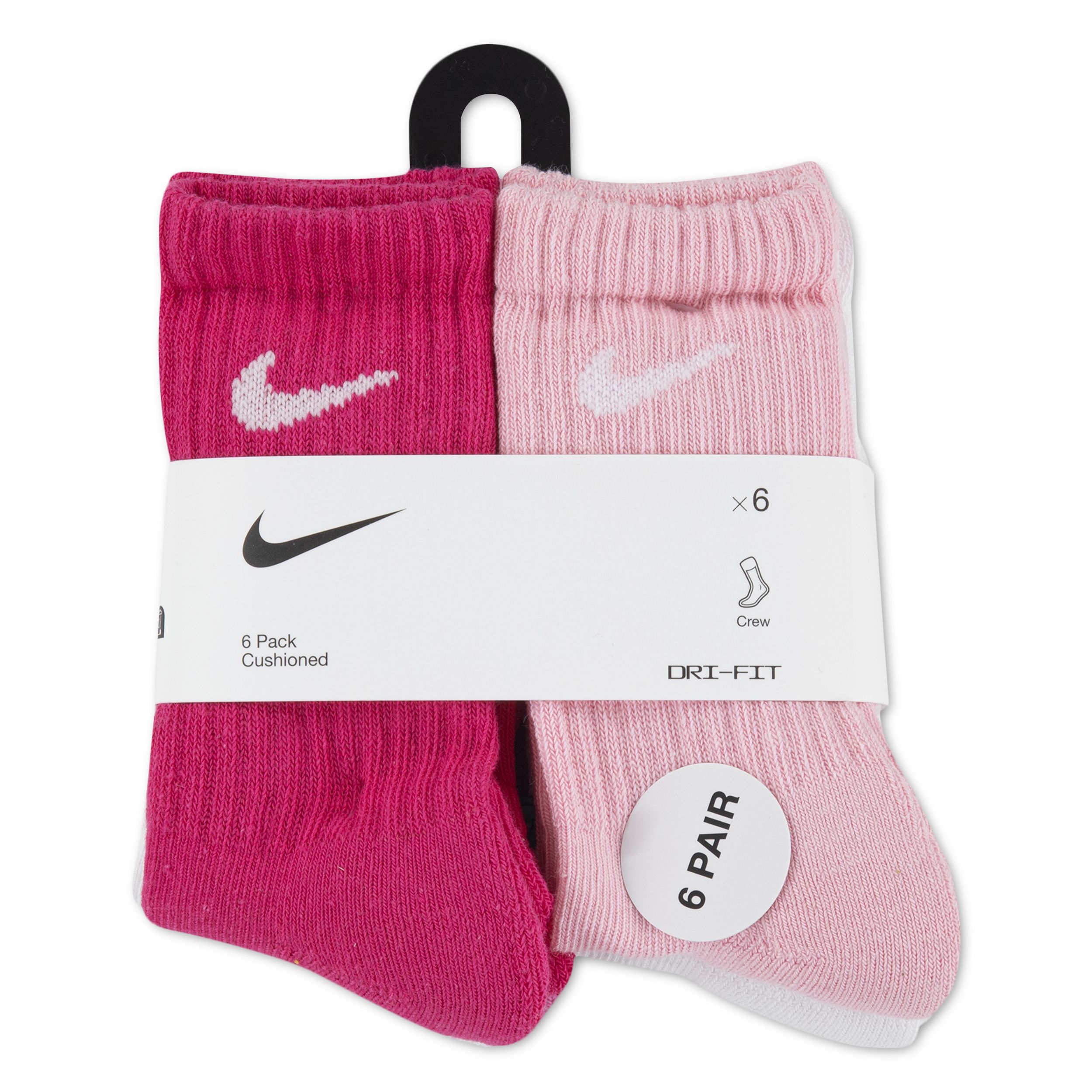 Nike Little Kids' Performance Crew Socks 6-pk Front_Flat