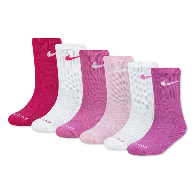 Nike Little Kids' Performance Crew Socks 6-pk Front_Angled_Left