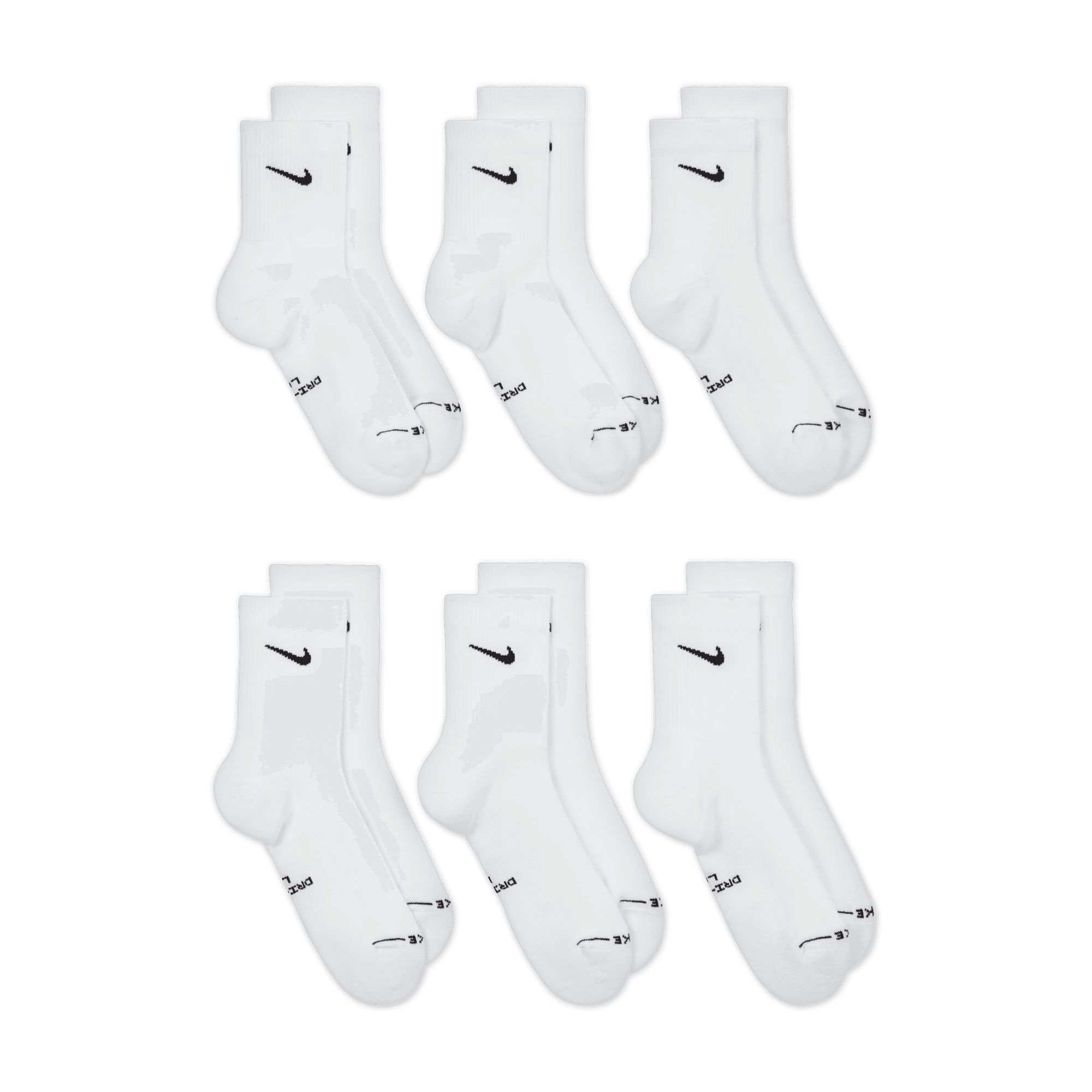 Nike Unisex Everyday Elevated Micro Crew Socks - 6pk