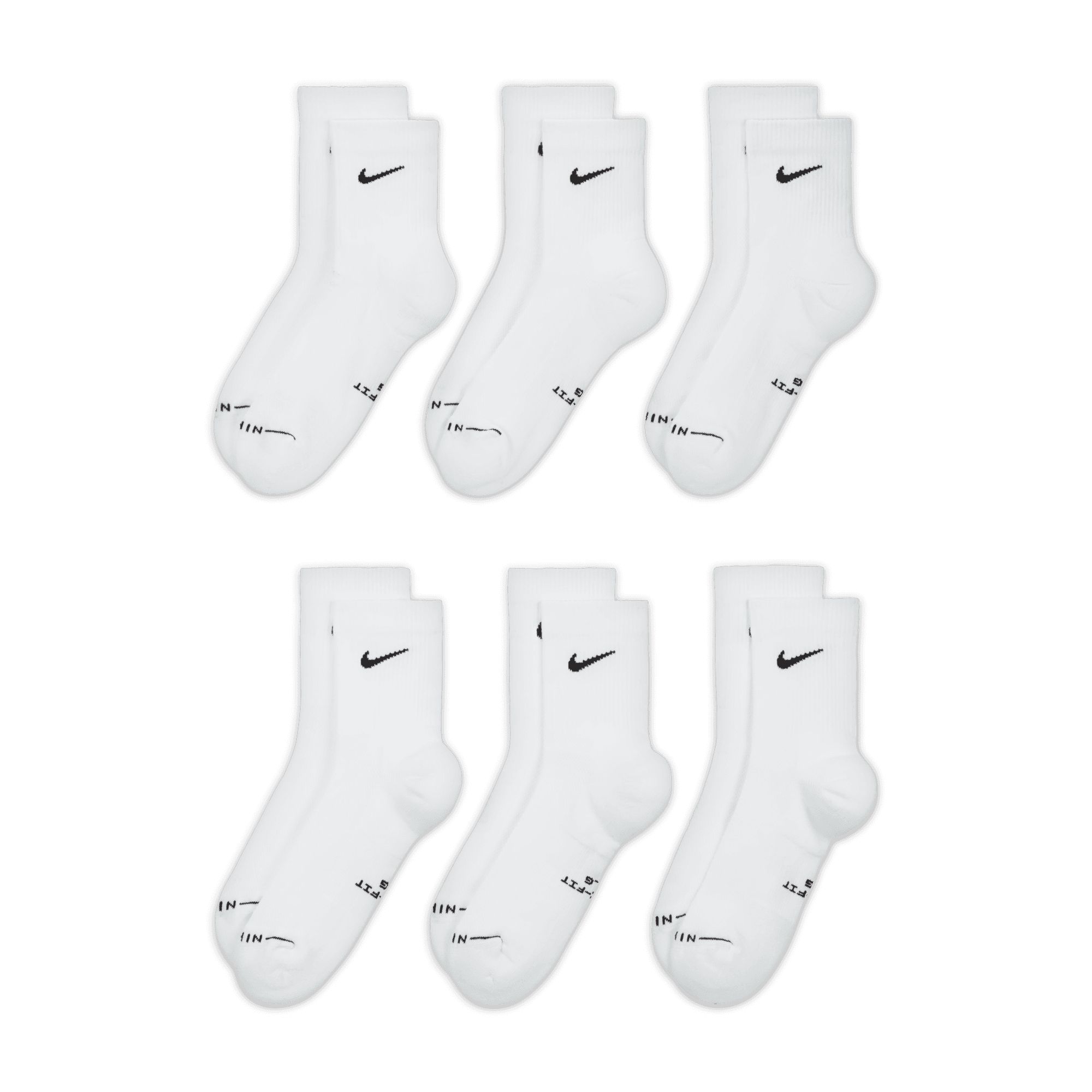 Nike Unisex Everyday Elevated Micro Crew Socks - 6pk