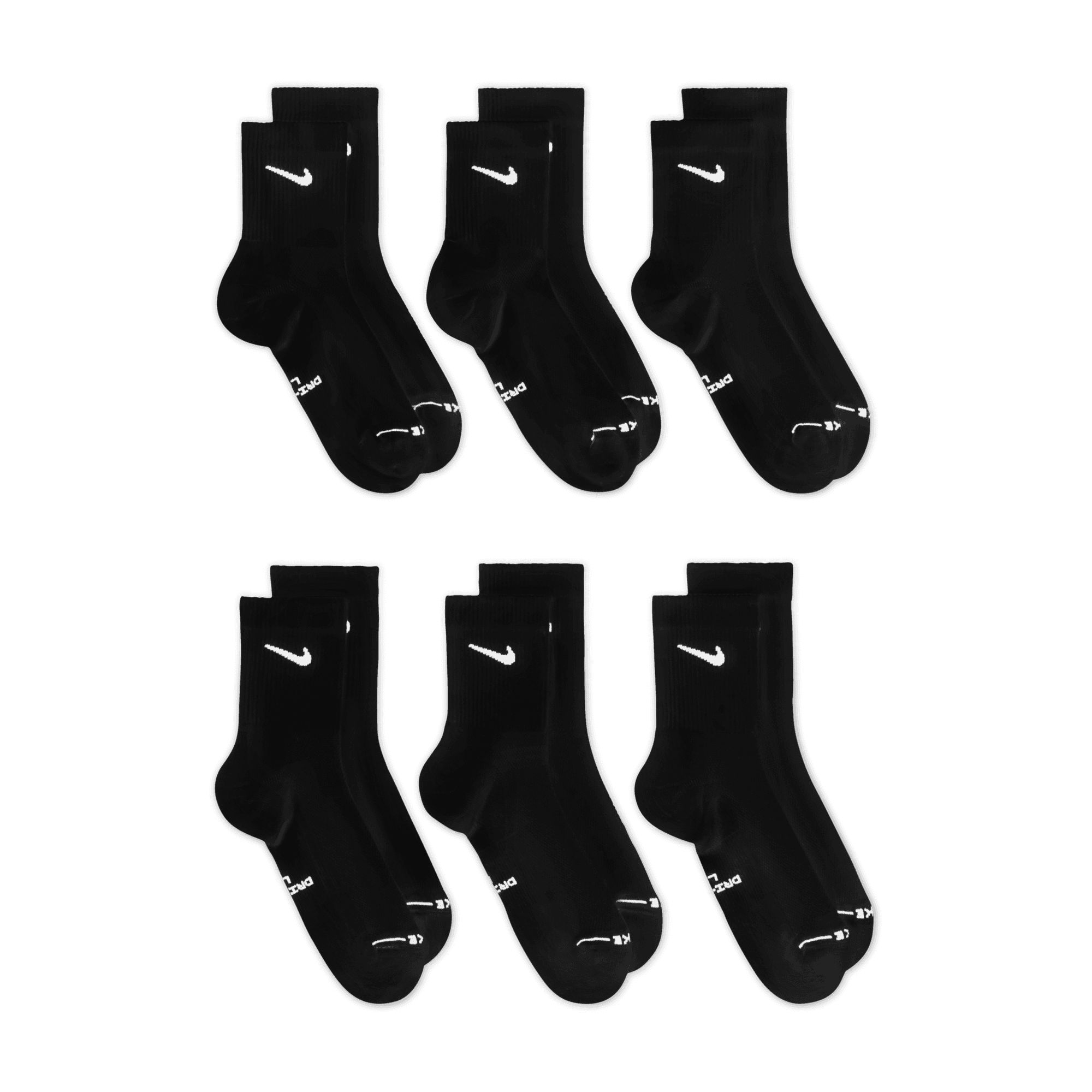 Nike Unisex Everyday Elevated Micro Crew Socks - 6pk
