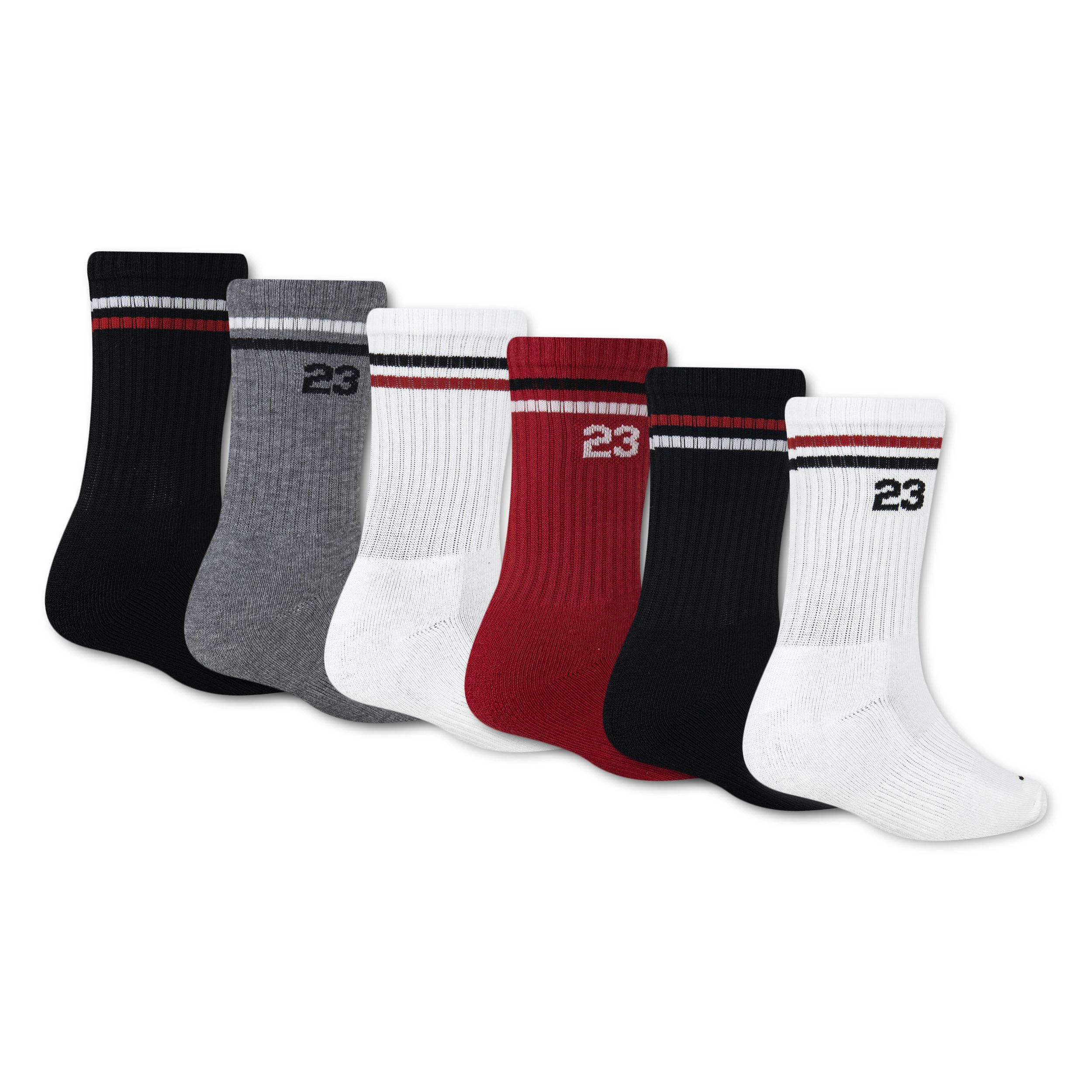 Jordan Kids' Icon Strip Cushioned Sweatshirt Socks 6-pk
