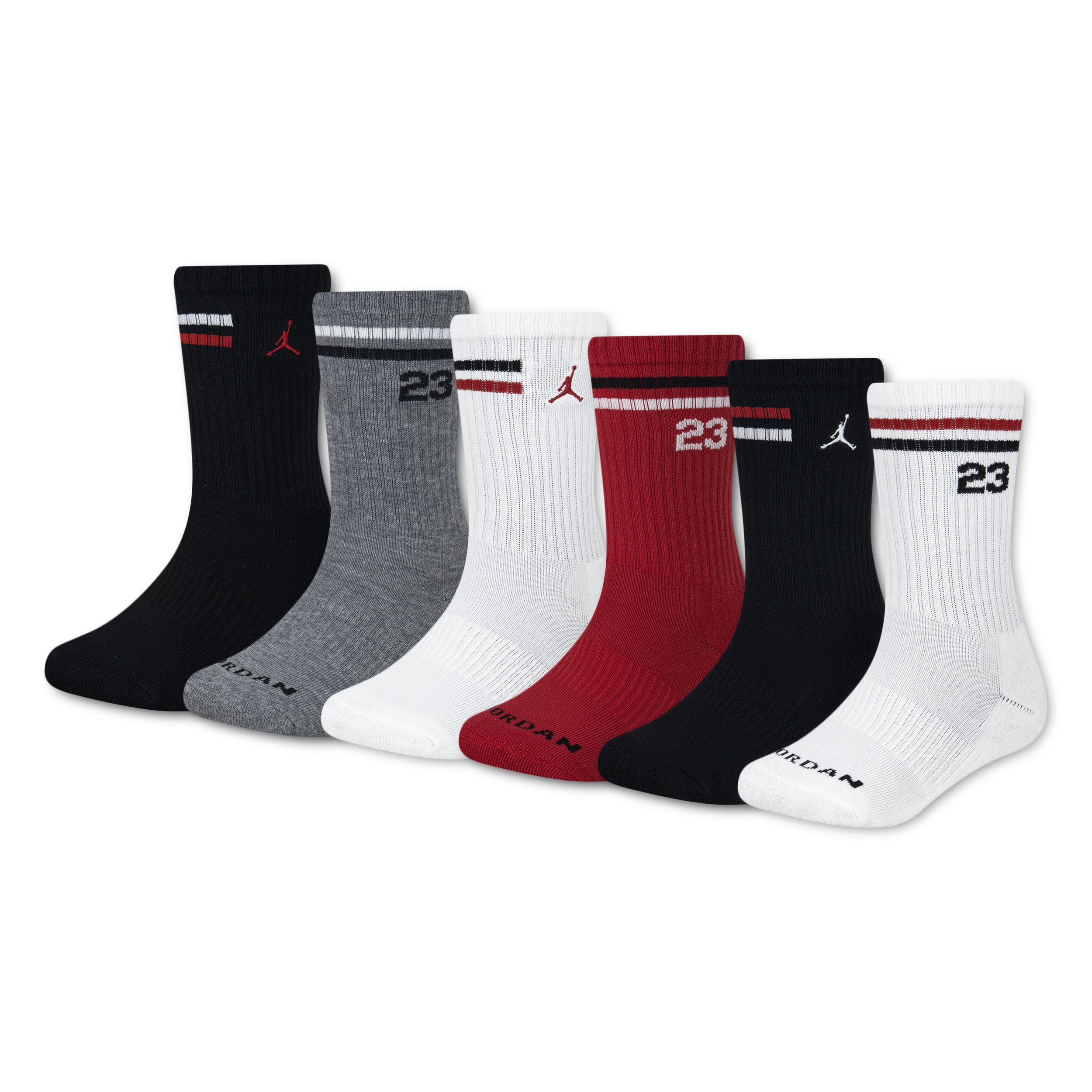 Jordan Kids' Icon Strip Cushioned Sweatshirt Socks 6-pk