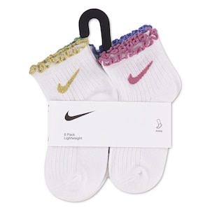 Nike Little Girls' Lettuce Welt Ankle Socks - 6pk