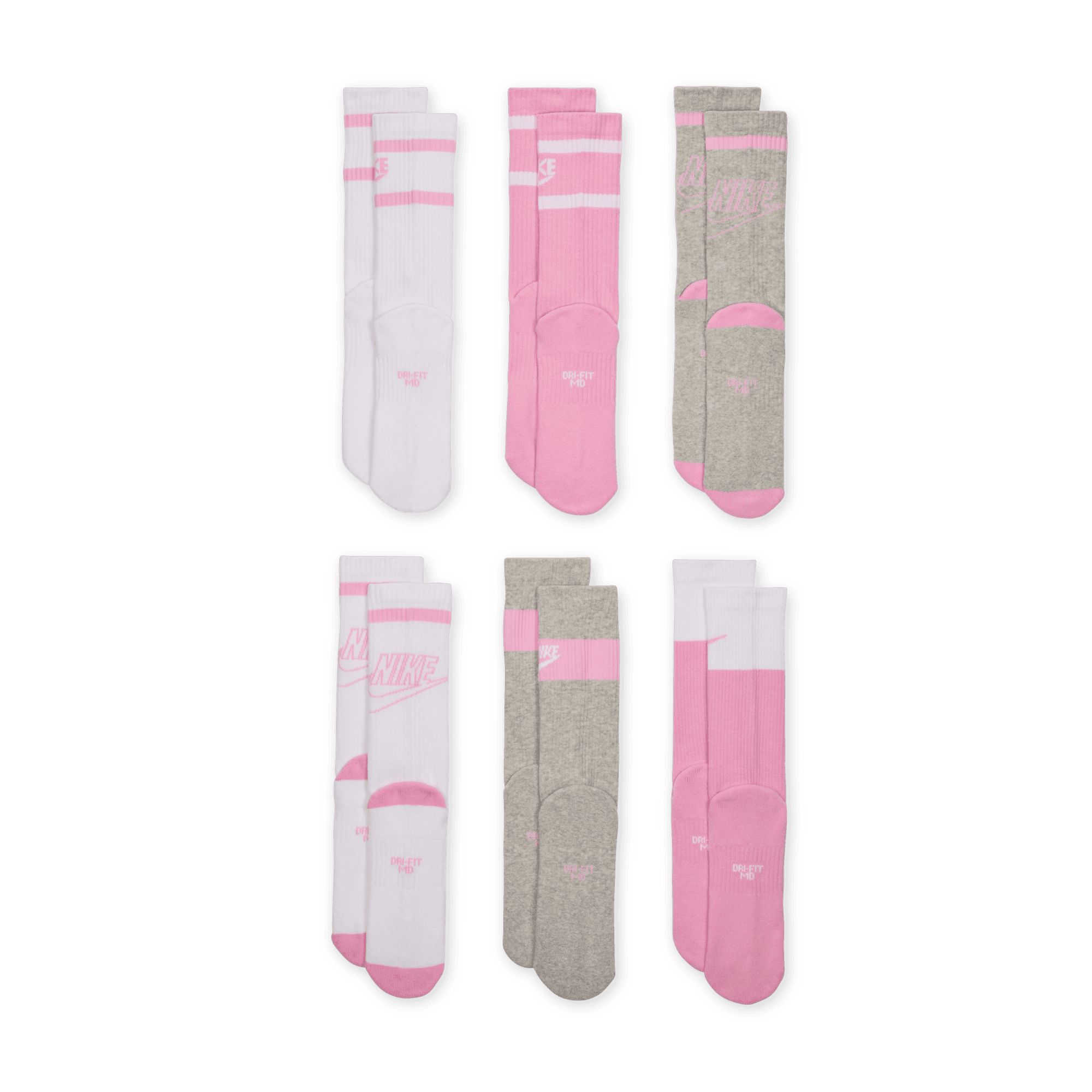 Nike Girls' Everyday Cushioned Graphic Crew Socks Pack SportChek