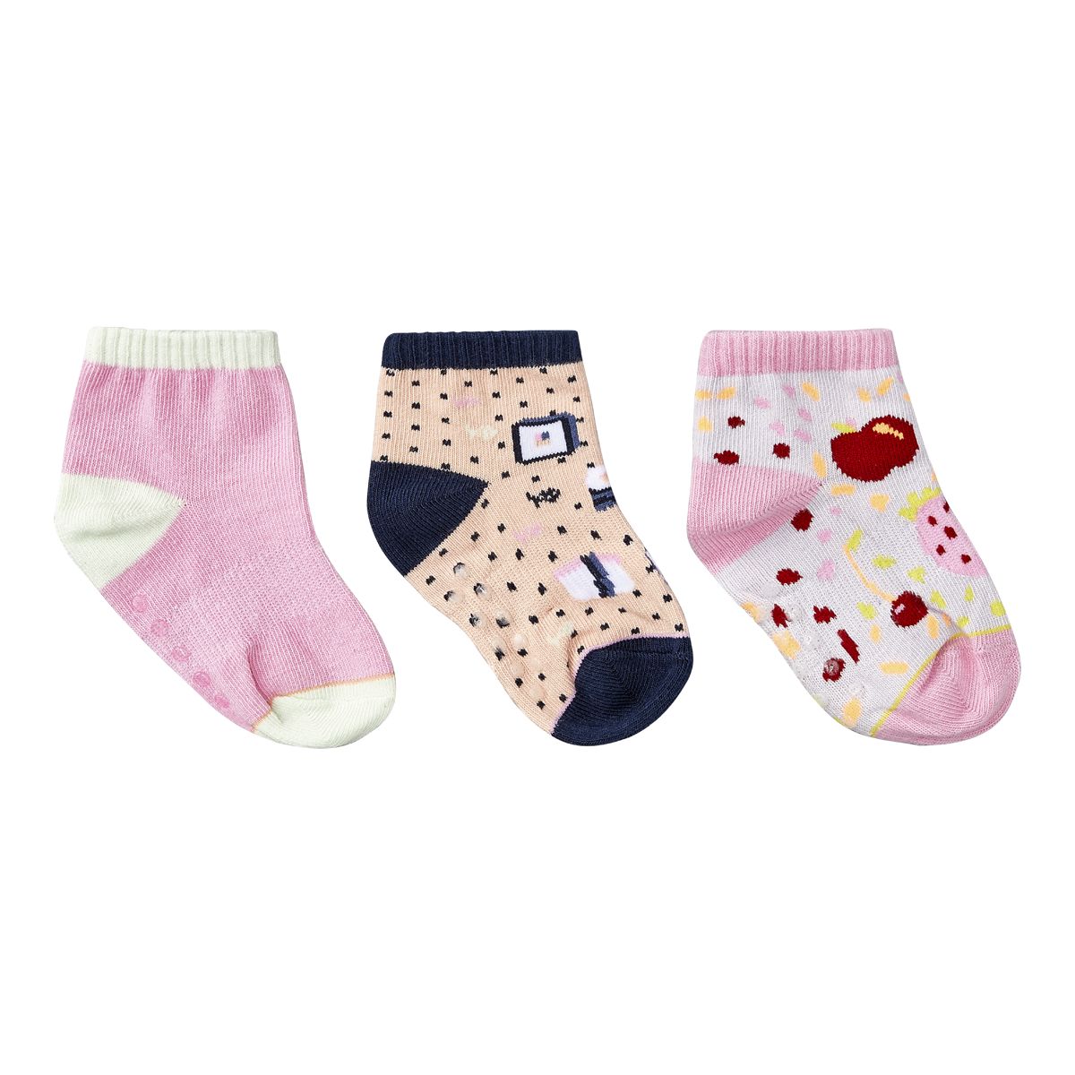 Ripzone Girls' Toddler Quarter Crew Socks - 3 Pack Side_Right
