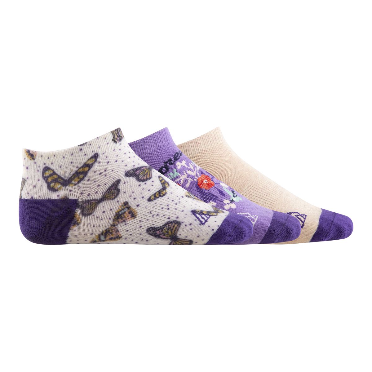 Ripzone Girls' Fashion No Show Socks - 3 Pack