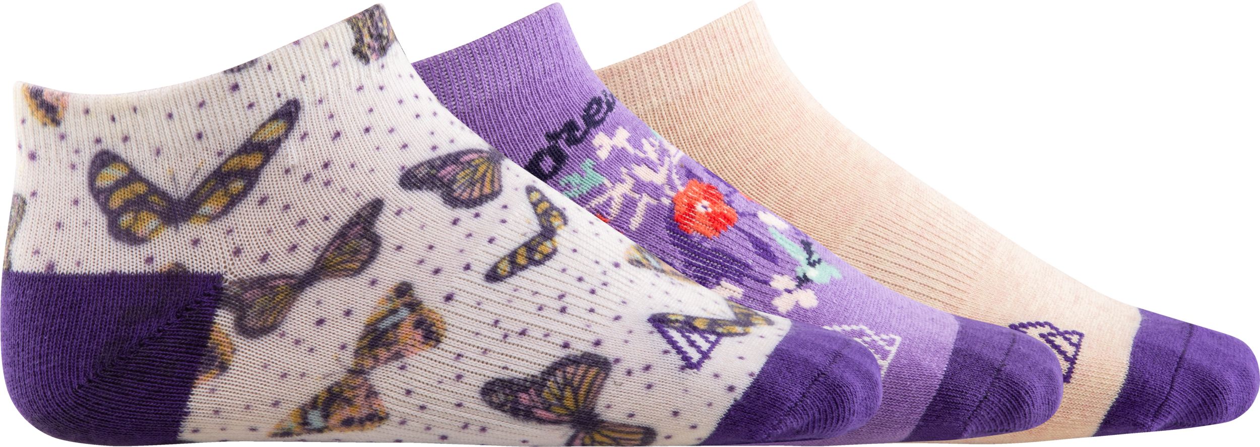 Ripzone Girls' Fashion No Show Socks - 3 Pack