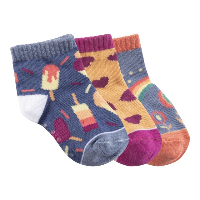 Ripzone Toddler Girls' Ice Cream Quarter Crew Socks - 3 Pack Side_Right