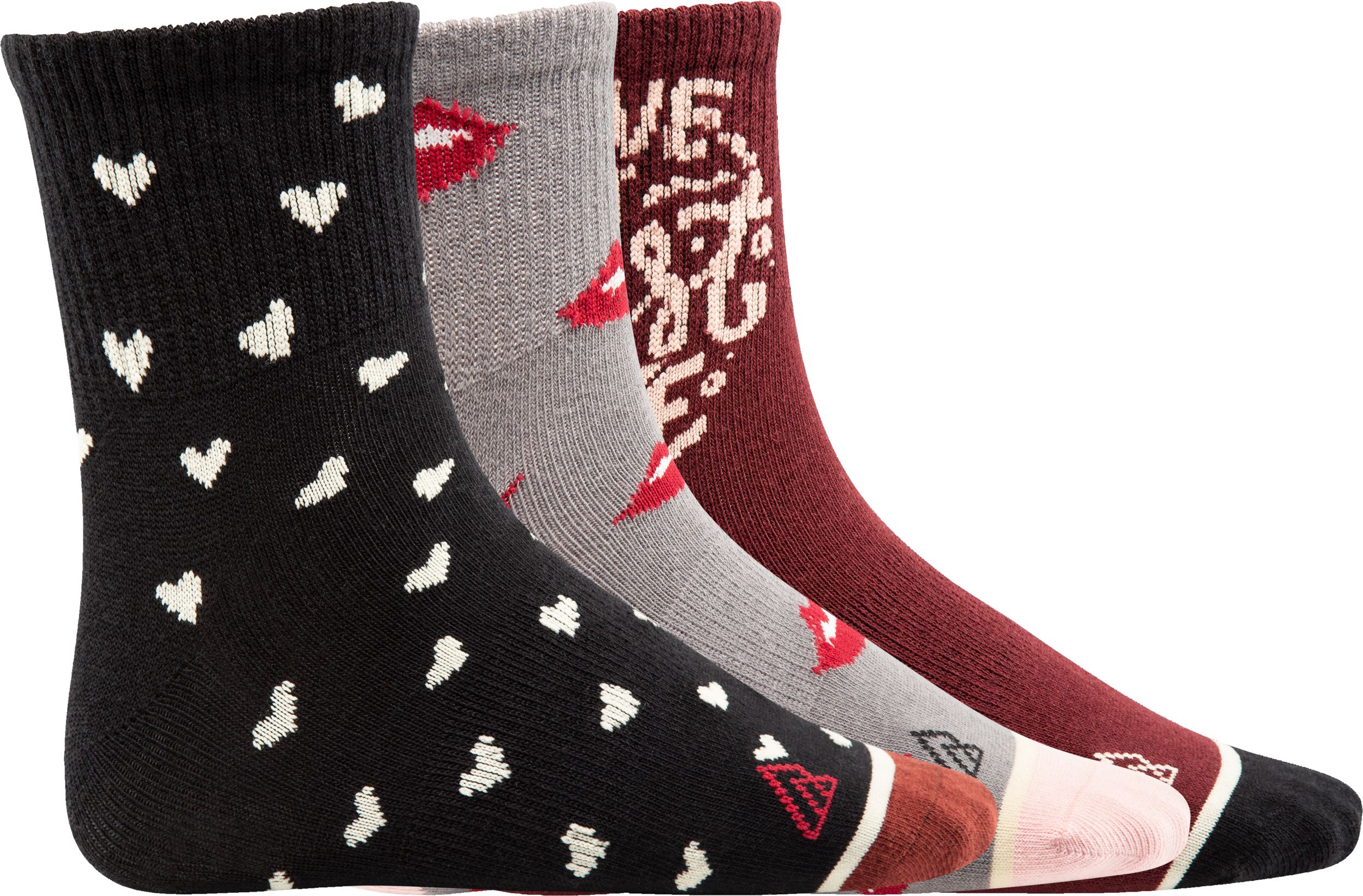 Image of Ripzone Girls' Funny Quotes Quarter Crew Socks - 3 Pack