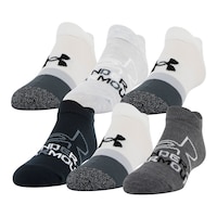 Under Armour Girls' Grade School Essential No Show Socks - 6 Pack Front_Angled_Left