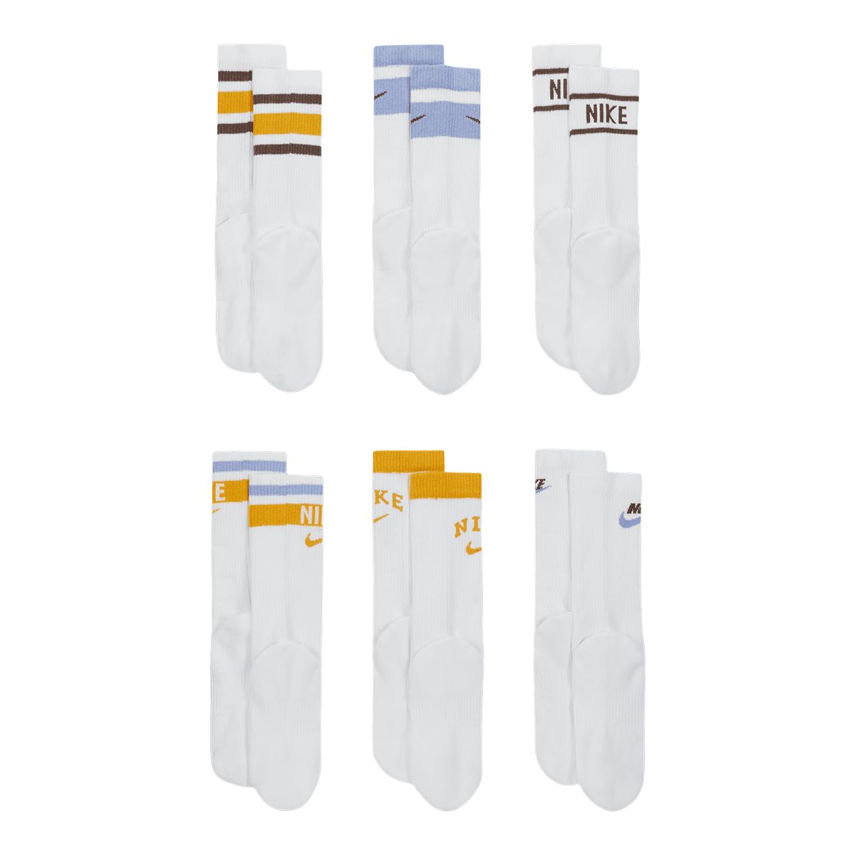 Nike Girls' Everyday+ Cushioned Crew Socks - 6 Pack