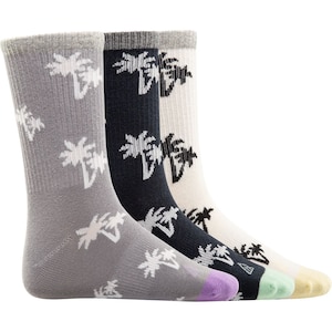 Ripzone Kids' Shiny Palms Crew Socks 3pk