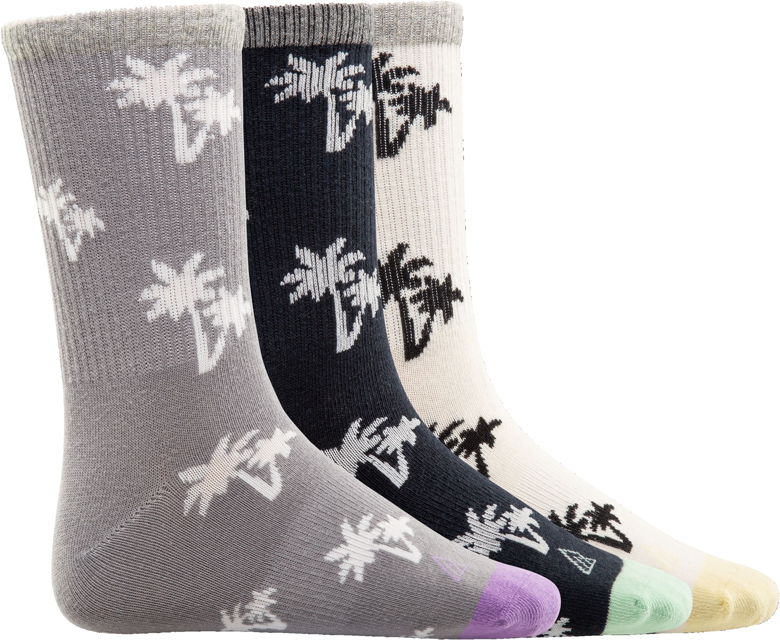 Ripzone Kids' Shiny Palms Crew Socks 3pk