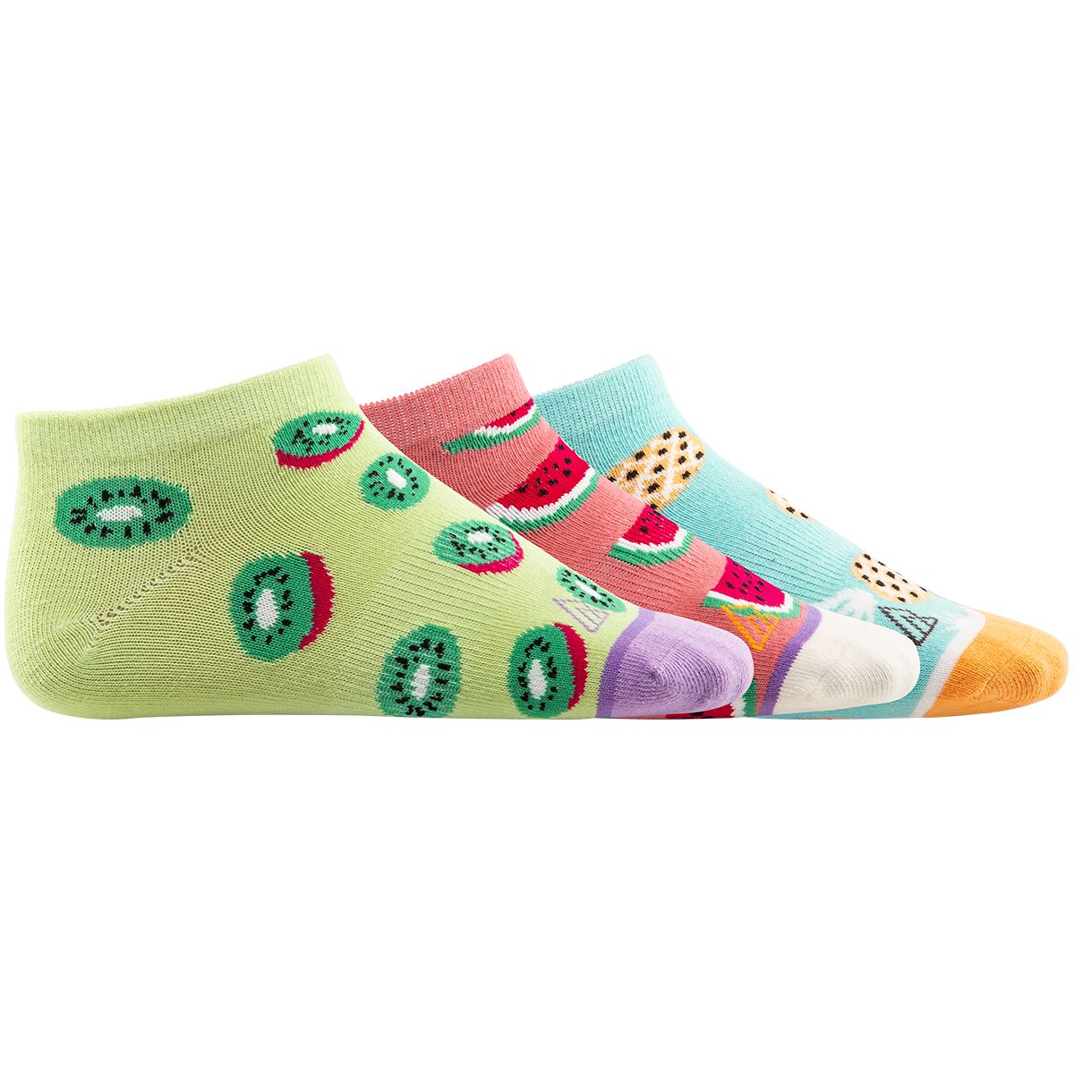 Ripzone Kids' Fruits No Show Socks - 3 pk
