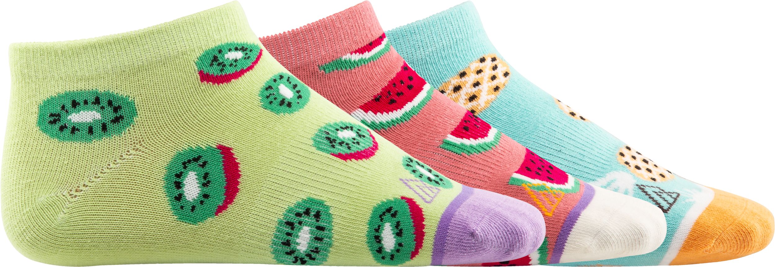 Ripzone Kids' Fruits No Show Socks - 3 pk